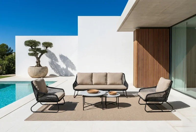 Zeo Living Lounge "Portofino" schwarz/taupe