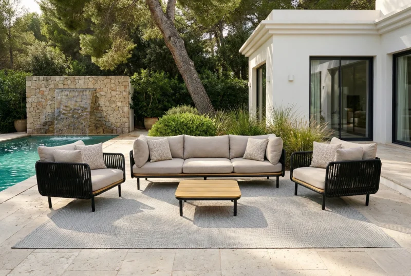 Zeo Living Lounge "Tara" Aluminium/Rope