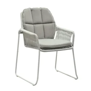 Zeo Living Diningsessel Rivi weiß/hellgrau