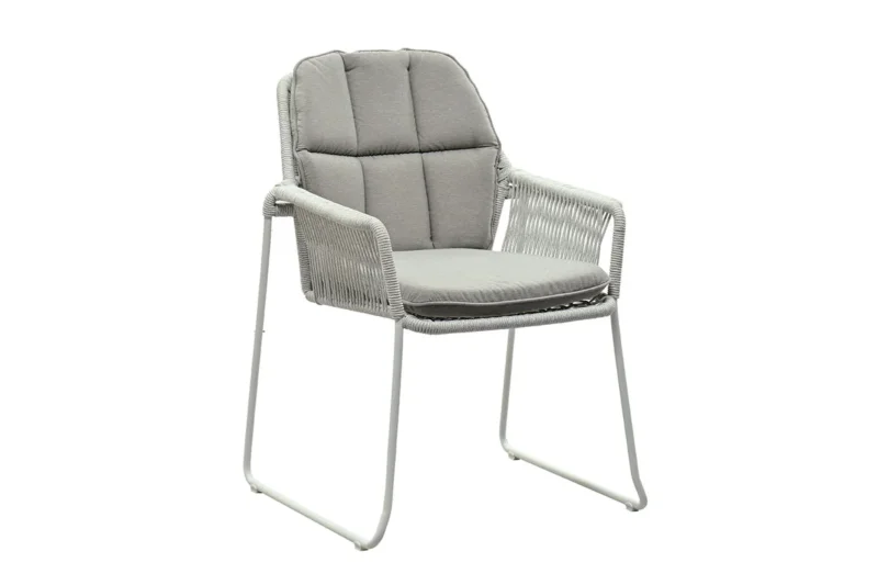 Zeo Living Diningsessel Rivi weiß/hellgrau