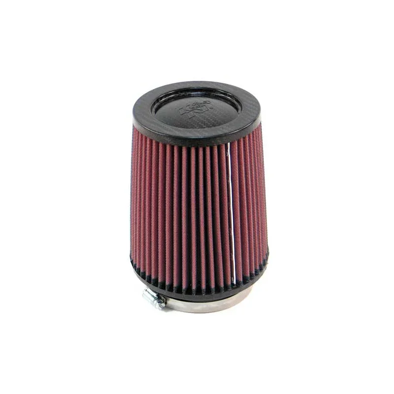 K&N, Universalluftfilter - Kohlefaser-Kappe - 89mm Flansch, 140mm Unten, 114mm Deckel, 165mm Höhe (RP-4630), Baumwolle, Rot