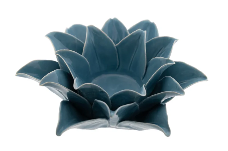 Keramikgefäß Lilie – Blau – groß - H 7 cm, Ø 18 cm