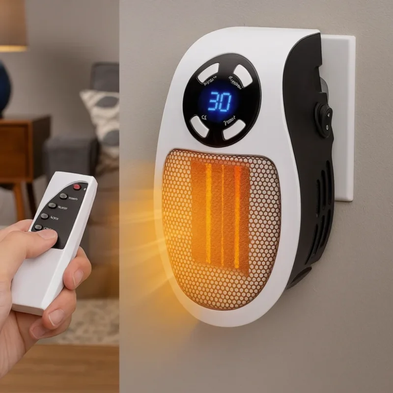 Brehn | Kompakter Elektroheizer Energiesparend mit Fernbedienung, verstellbar, 500W, bis zu 20m², Wandheizung
