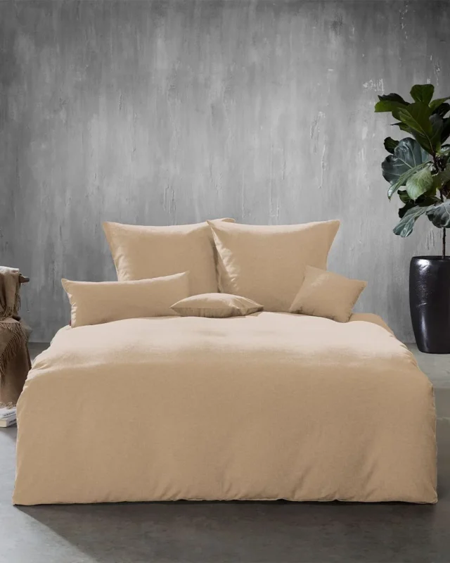fleuresse Flanell Bettwäsche Lech 603089 200x220 beige