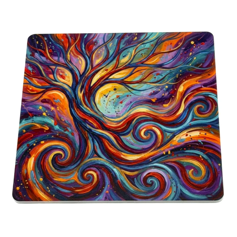 Lebensbaum – Motiv 9 | Abstrakter Räucherstäbchenhalter aus Acryl - 10 × 10 cm