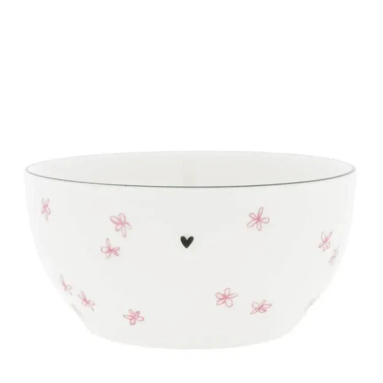 Bastion Collections - Schüssel mit rosa Blumen und Herz