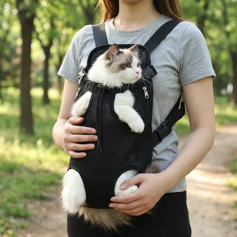 Haustierrucksack Fronttrage atmungsaktiv Mesh Katzen kleine Hunde