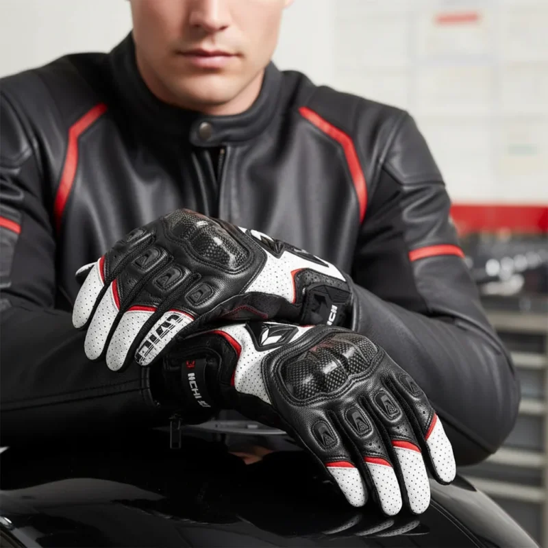 Motorradhandschuhe mit PU-Schutz verstärkte Knöchel ergonomisch