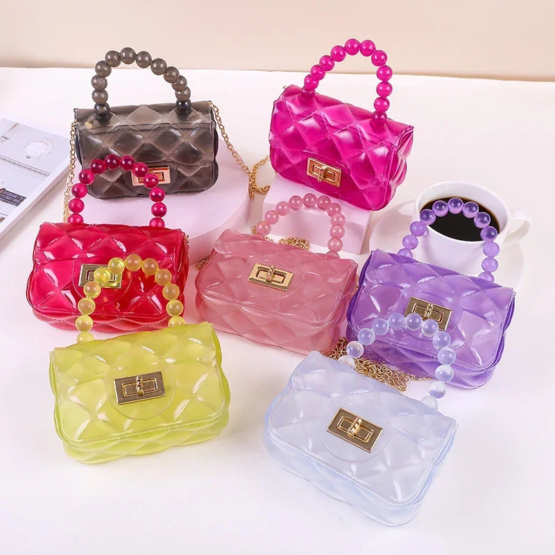 Damen modische Handtasche mit perlenbesetztem Griff Karnz