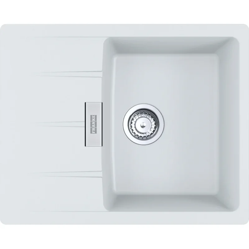 FRANKE Fragranitespüle CNG 611-62 Glacier Drehknopf Edelstahl 114.0681.429