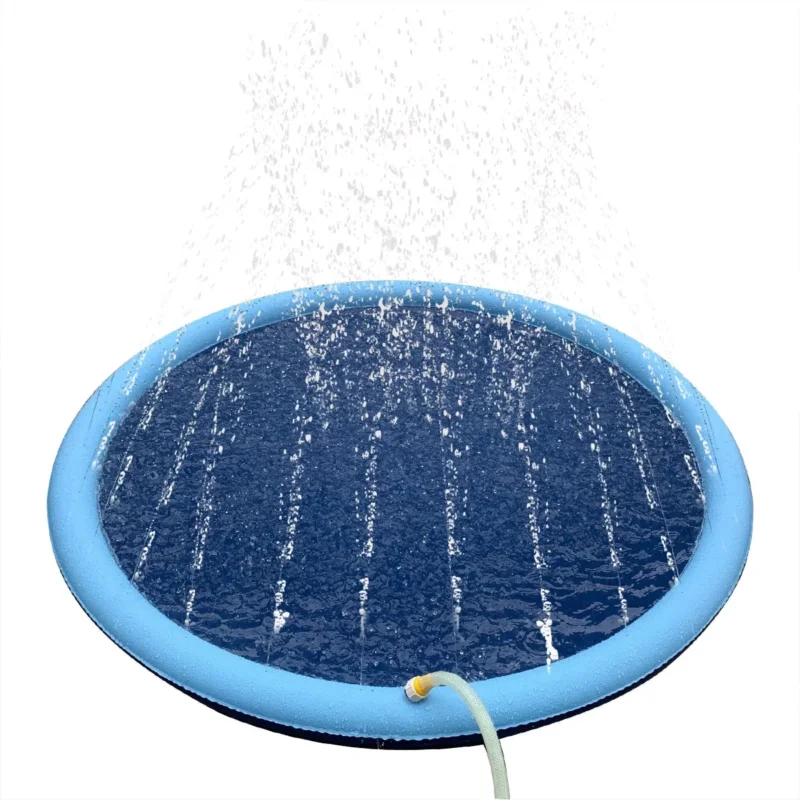 Aufblasbare Hundebadewanne mit Sprühern – Wassermatte für Haustiere