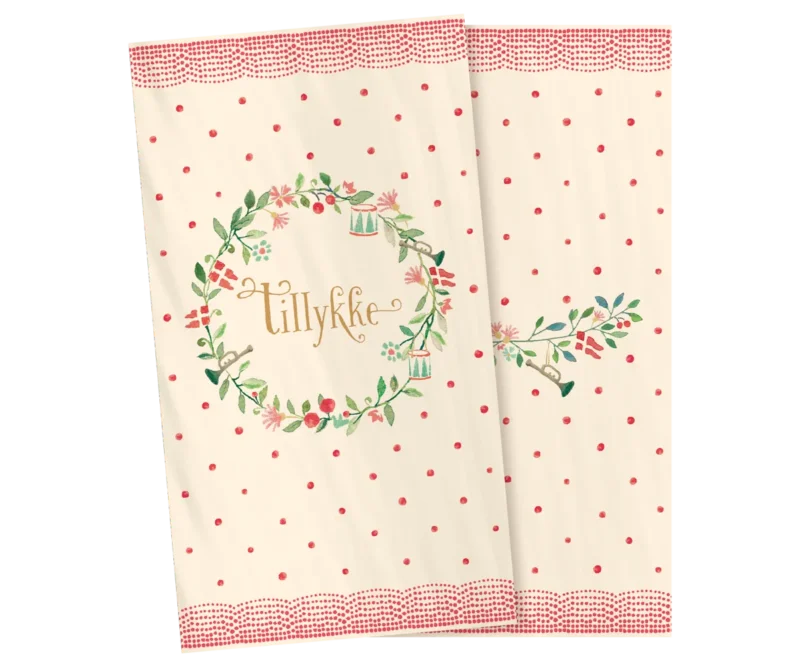 Maileg - Papierserviette Groß - Tillykke 20 Stück