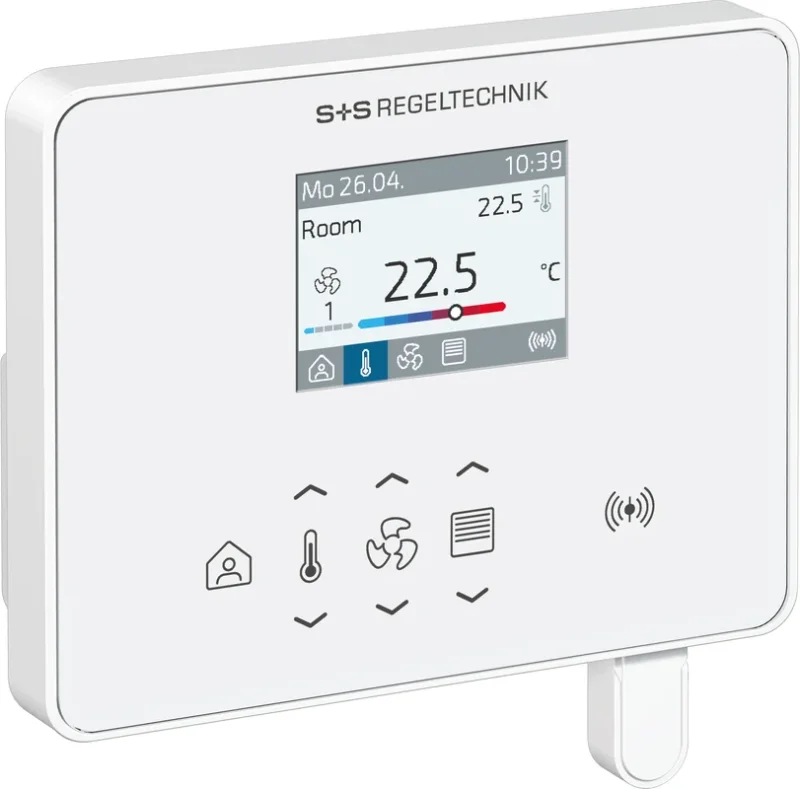 WIRELESS Raumregler mit Display und Wandhalterung