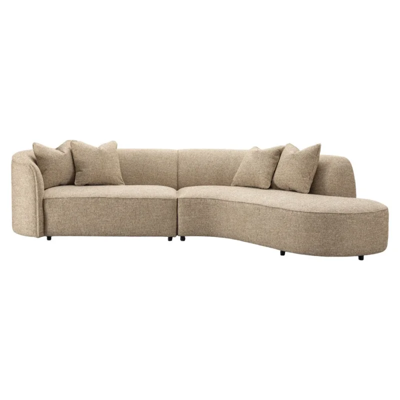 Richmond Interiors Sofa Romero sand tweed ottoman right fire retardant-www.Stil-Ambiente.de-216601