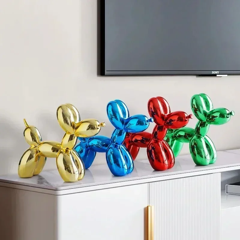 Brehn | Nordic Ballon Hund Skulptur Harz Tier Ornament Kunst Skulpturen und Figuren Handwerk Hause Dekoration Zimmer Desktop Zubehör