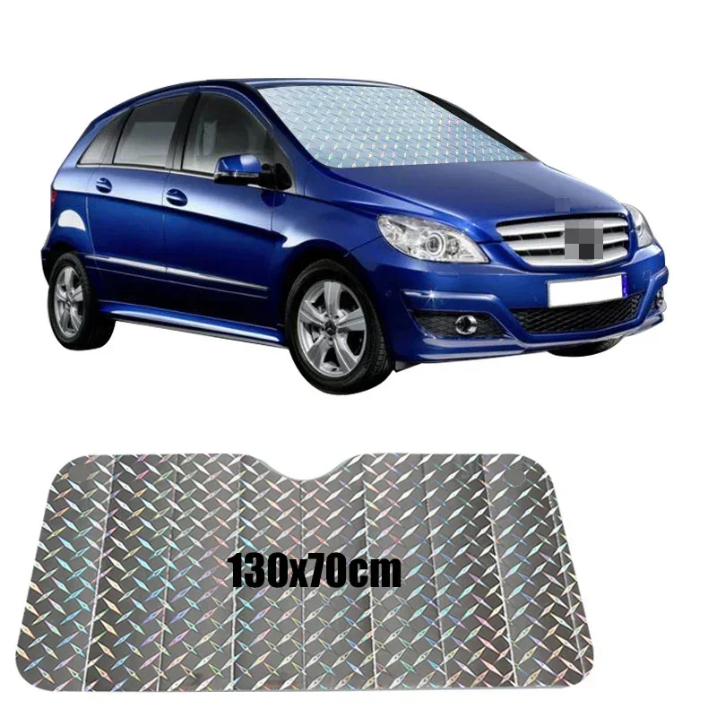 Brehn | SOLVEX Auto-Sonnenblende | UV-Schutz & Hitzeschutz für Front- und Heckscheibe | Alufolie reflektierend | Universell passend