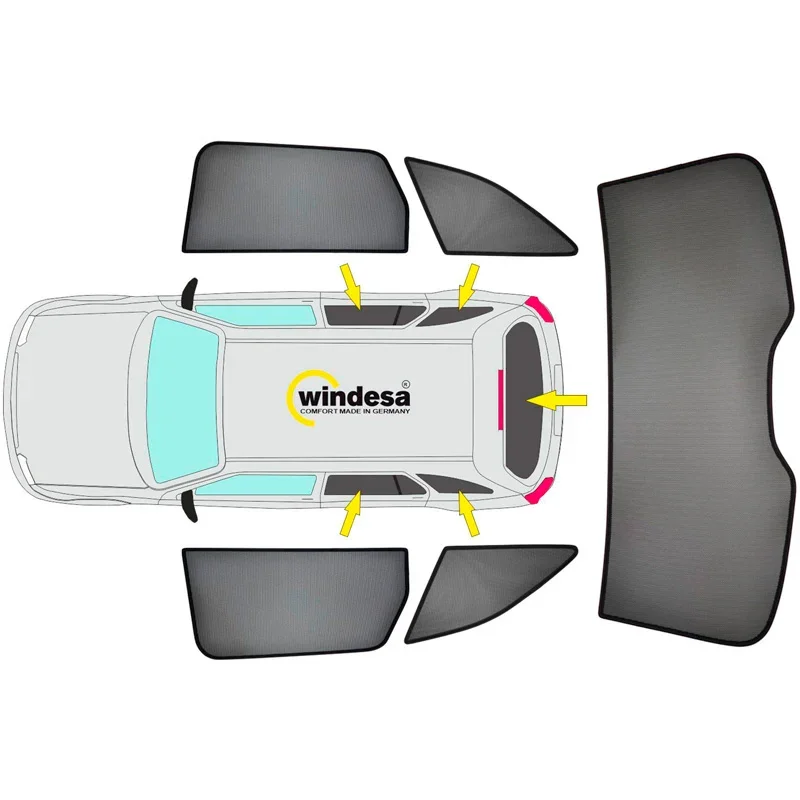 SunClip, Sonnenschutz & Sichtschutz, passt für Volkswagen Tiguan Allspace (BW2) (2017-2024)