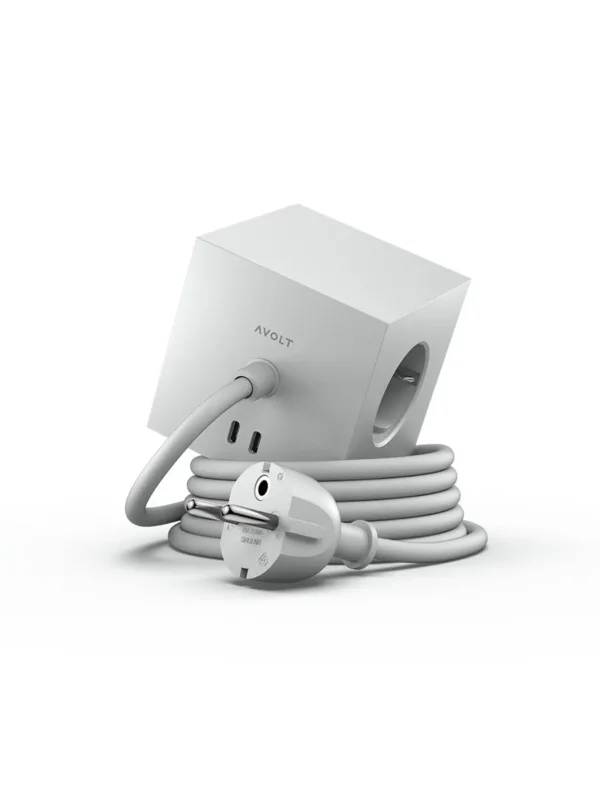 Square 1 Steckdosenleiste mit USB-C, gotland gray von Avolt