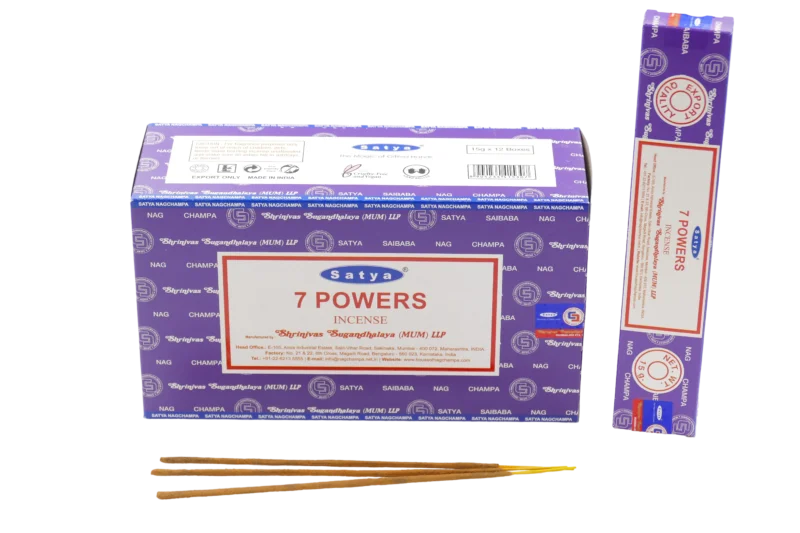 Satya - 7 Powers (7 Kräfte) - Räucherstäbchen – 15 g Schachtel (ca. 12–15 Stäbchen)