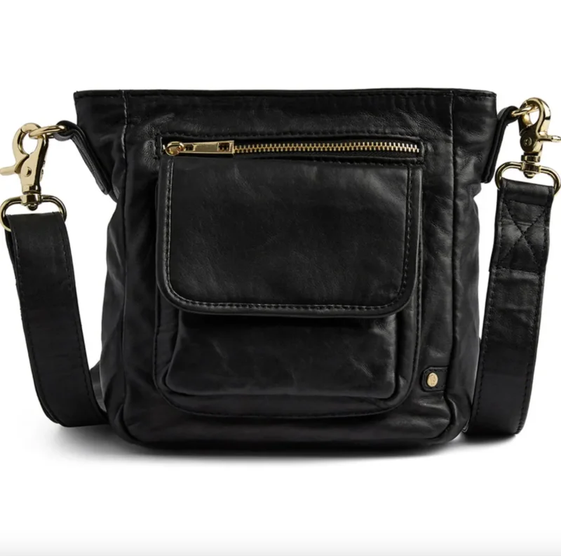 Crossover Damenhandtasche Schwarz/Gold