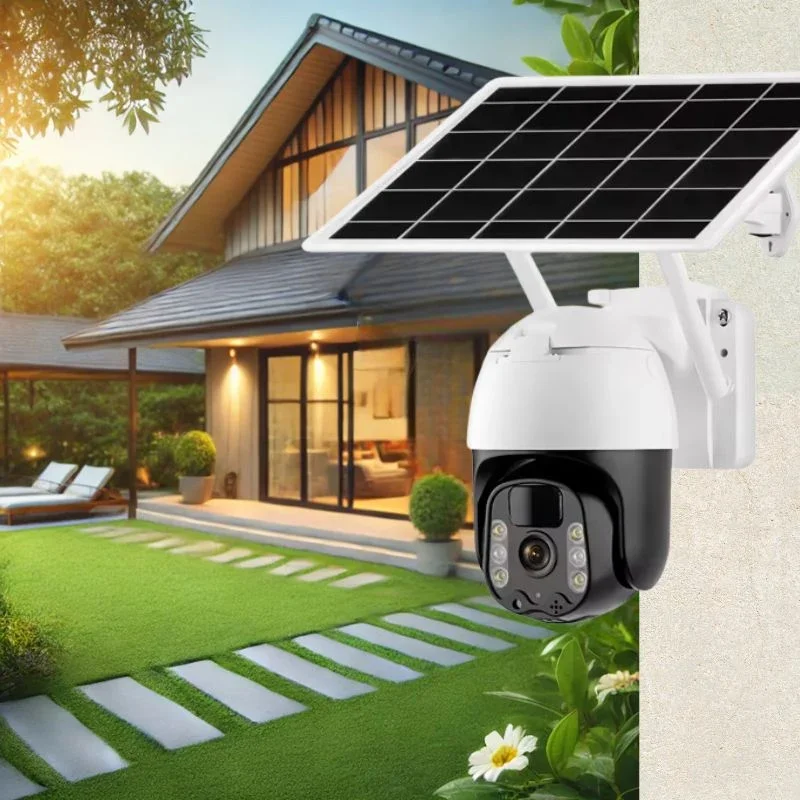 2K Solarbetriebene WIFI PTZ Kamera mit Nachverfolgung und Nachtsicht