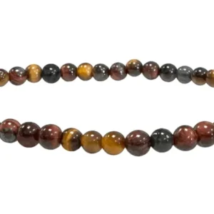 Tigerauge Mix (Gold, Rot & Blau) – Schutz-Armband – 4-5 mm Perlen, A-Qualität