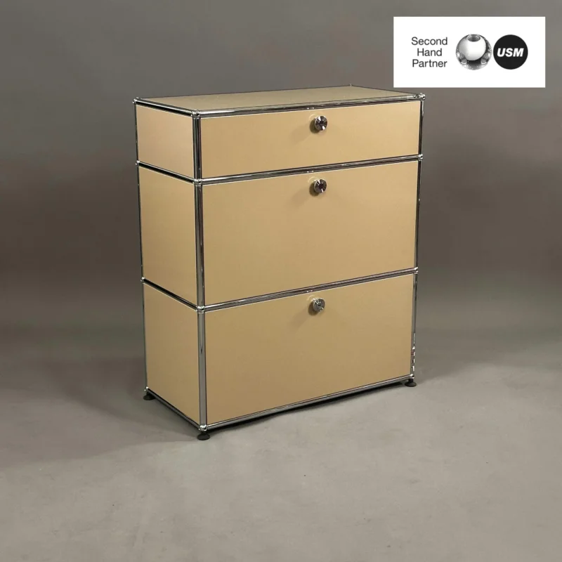 USM Haller Highboard 1x3 beige 2 Klappen 1 Auszug