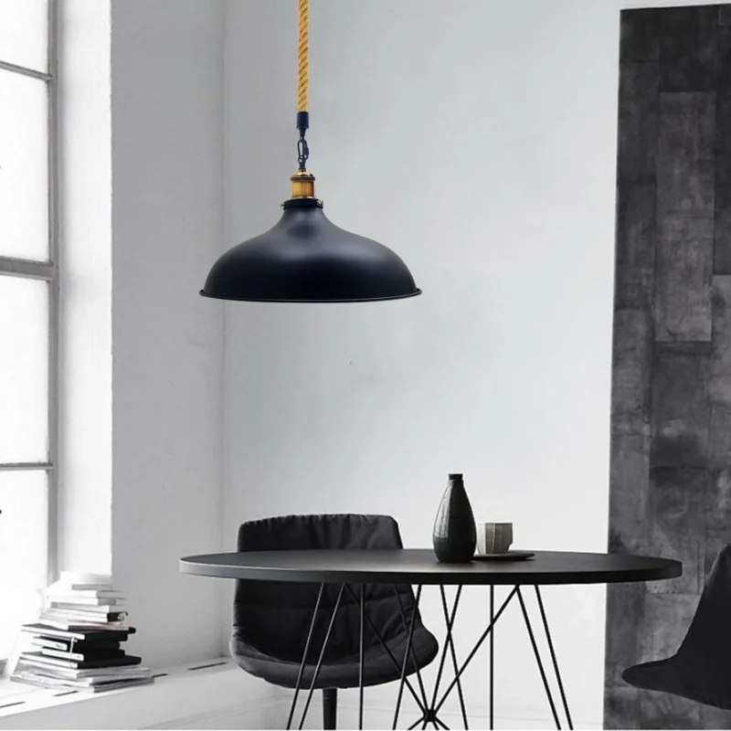 Vintage Pendelleuchte schwarz Industrial