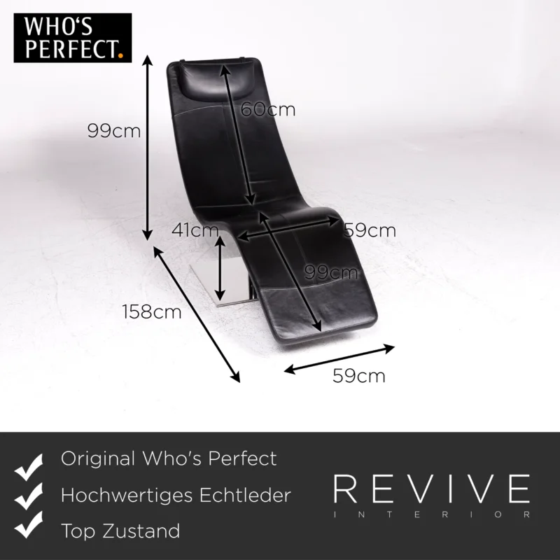 Who's Perfect Leder Liege Schwarz Relax #9413 – Bild 2