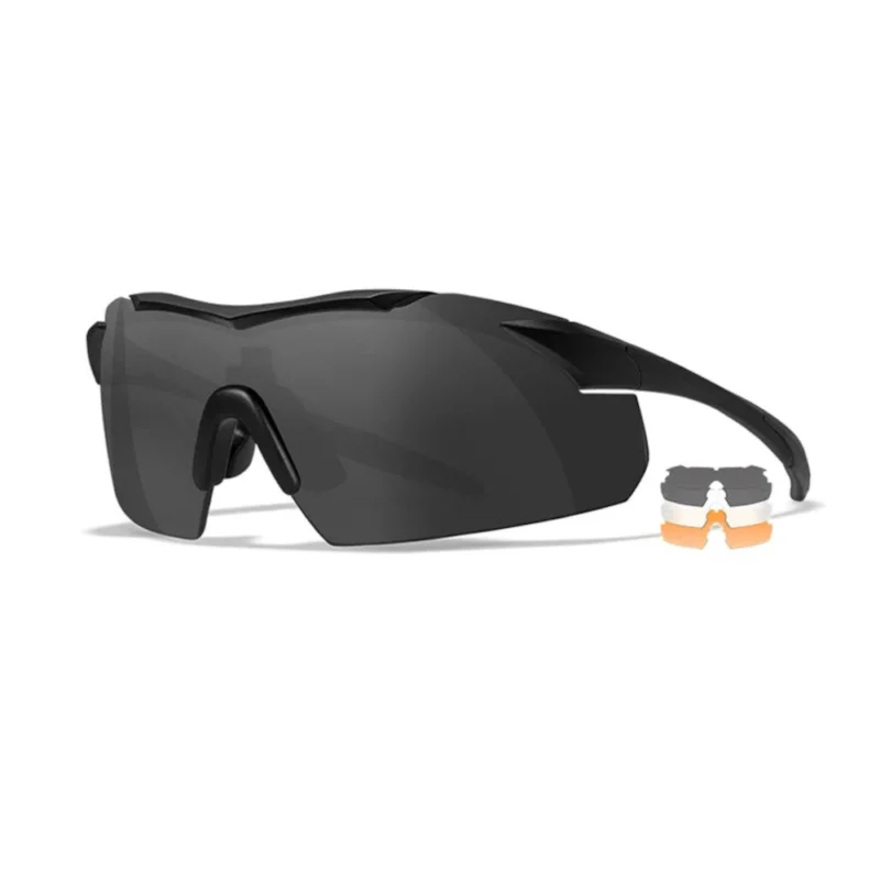 Wiley x - VAPOR COMM 2,5 mm Ballistikbrille, schwarzer Rahmen 3 Gläser // Grau/Klar/Orange-Schieß- & Sportbrillen-Wiley X-GearFreak.de-1