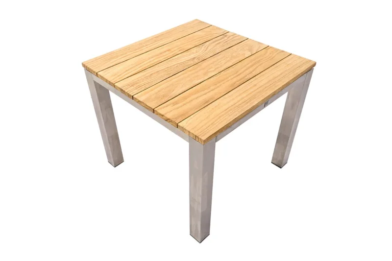Zeo Living Gartentisch Vancouver 90x90cm Edelstahl/Teak