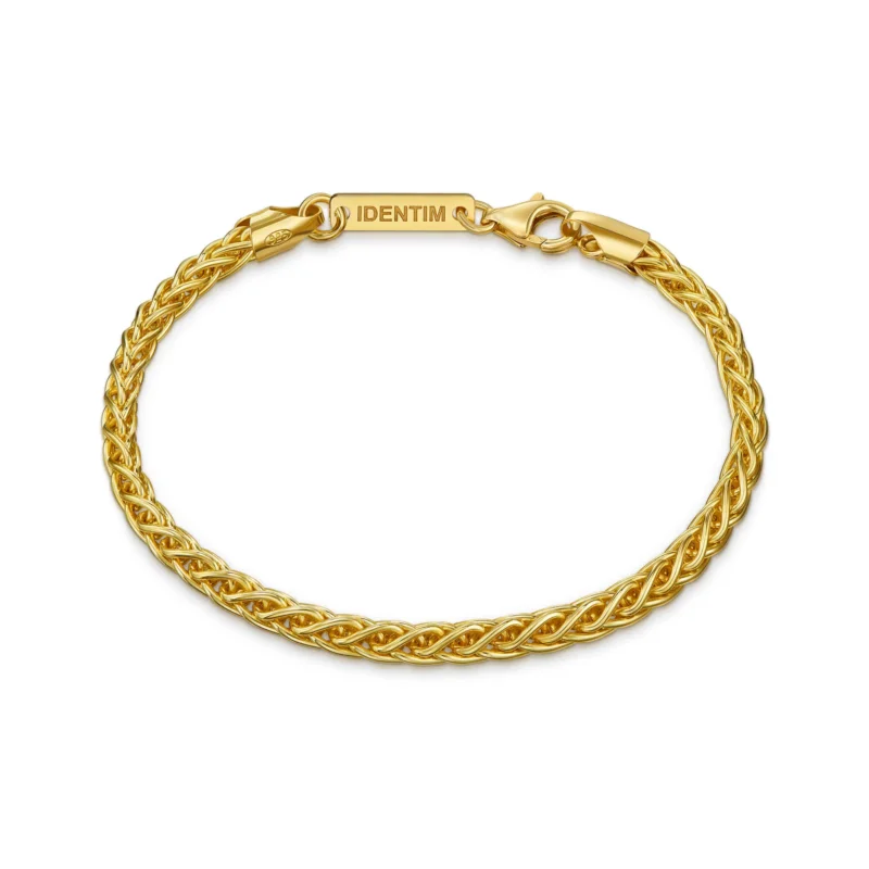 ZOPFKETTE ARMBAND 925 SILBER 18 KARAT VERGOLDET 3,60MM - IDENTIM®