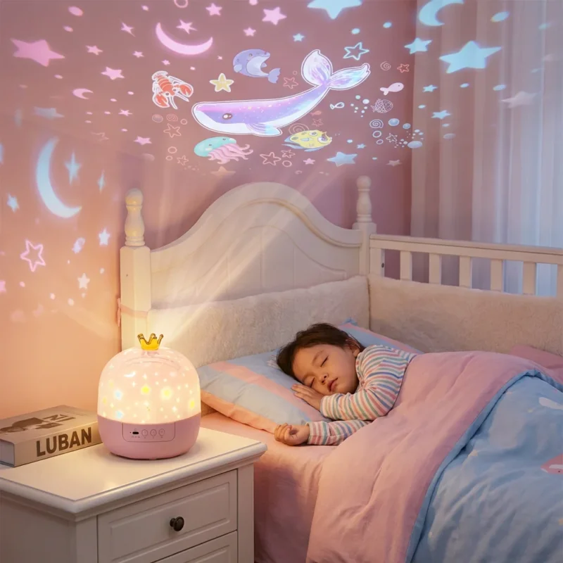 Nachtlicht und Projektor für Kinder im 2-in-1 Design