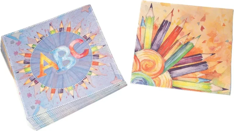 Back To School Servetten 3 - Laags 33cm 20st van VDV Benefit koop je bij Partywinkel