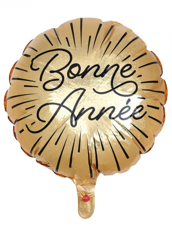 Ballon en aluminium bonne année étincelant pour fête couleur or