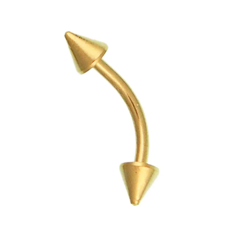 Banane mit Cones / Curved Barbell Piercing mit Cones klein aus Edelstahl golfarbig - chic - net.de