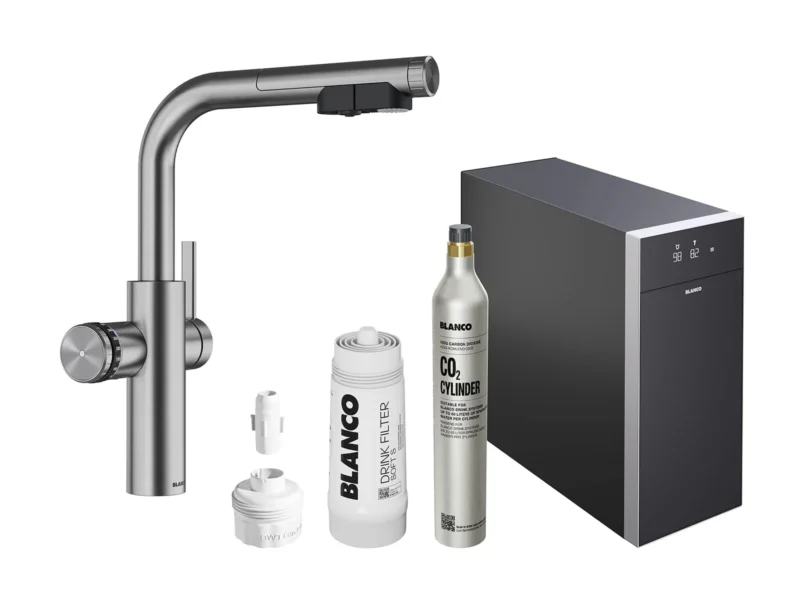 Blanco Set Trinkwasserarmatur Choice Icona-L Edelstahl gebürstet + Choice.All