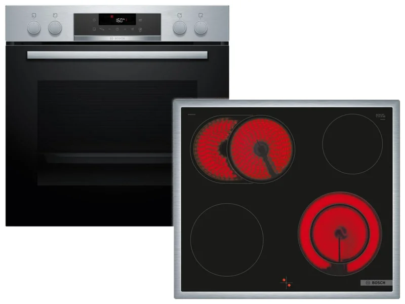 Bosch HND271AS64 Set Einbauherd HEA171BS3 + Glaskeramikkochfeld NKN645GA2E