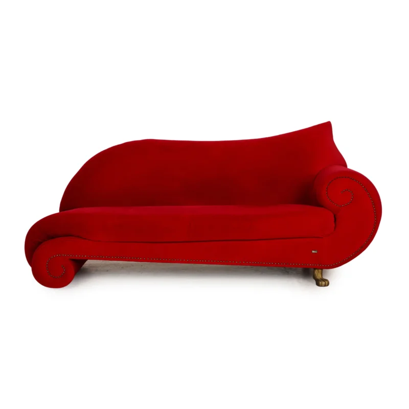 Bretz Gaudi Samt Sofa Rot Dreisitzer Couch Recamière