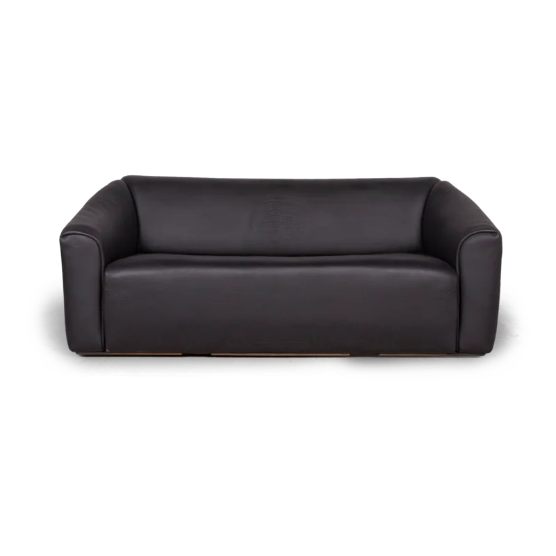 de Sede ds 47 Leder Sofa Schwarz Zweisitzer Echtleder Couch #8257