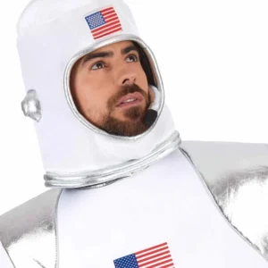 Casque astronaute pour adulte blanc avec drapeau américain