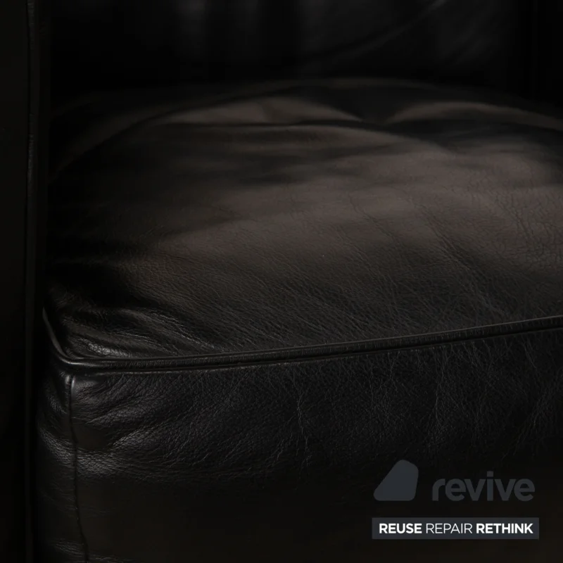 Cassina Le Corbusier LC 2 Leder Sessel Schwarz Vintage – Bild 3