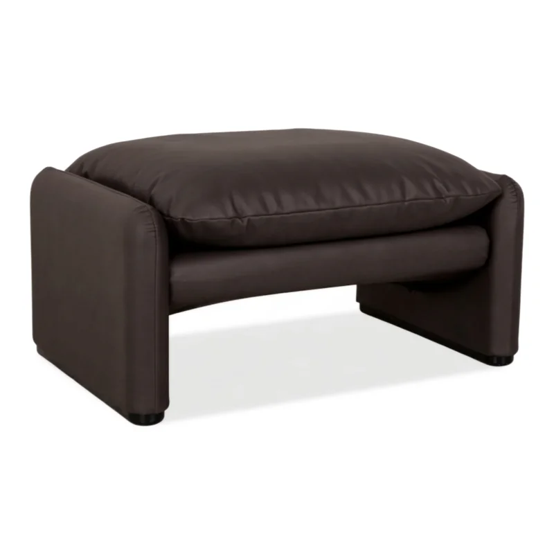 Cassina Maralunge Hocker veganes Leder Dunkelbraun Espresso Neubezug