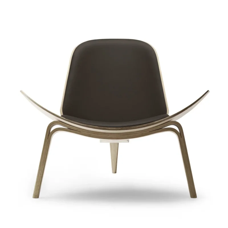 CH07 Shell Chair, Eiche weißöl/Thor 306 von Hans J. Wegner