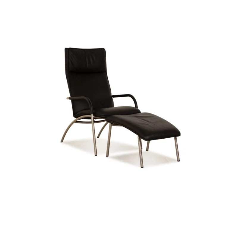 de Sede DS 270 Leder Sessel inkl Hocker Schwarz
