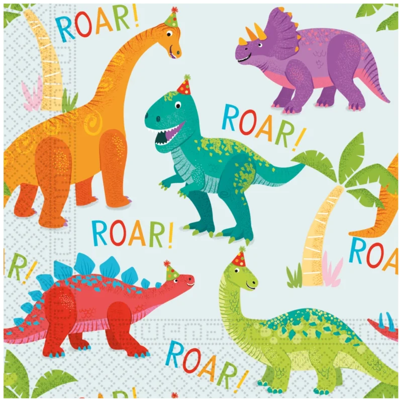Dino Servetten 2 Laags 33cm 20st van Procos koop je bij Partywinkel