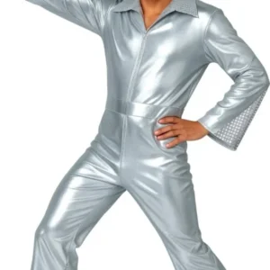 Disco Pak Zilver Heren Jumpsuit van Fiestas Guirca koop je bij Partywinkel