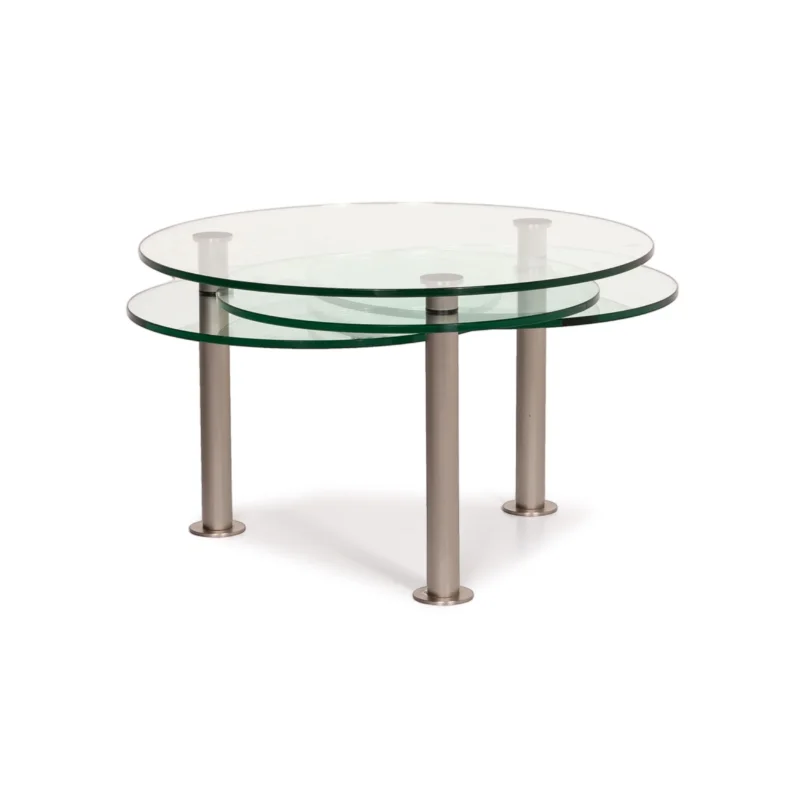 Draenert Intermezzo Glas Couchtisch Metall Verstellbar Variabel Tisch #13880