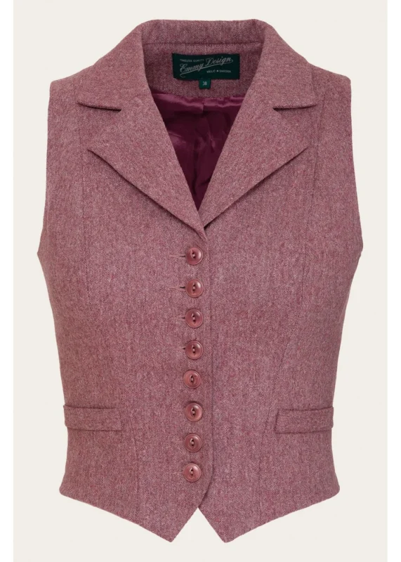 Emmy Design Watchmaker's Tweed Gilet Framboos – foto 1