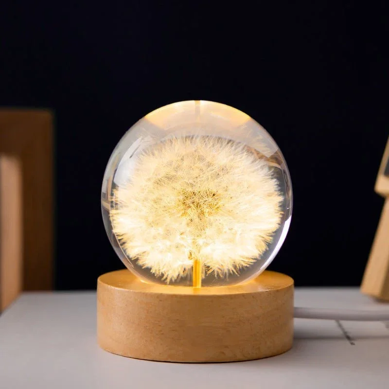 Kristallkugel-Lampe mit ewigen Blumen – Lumora | Karnz